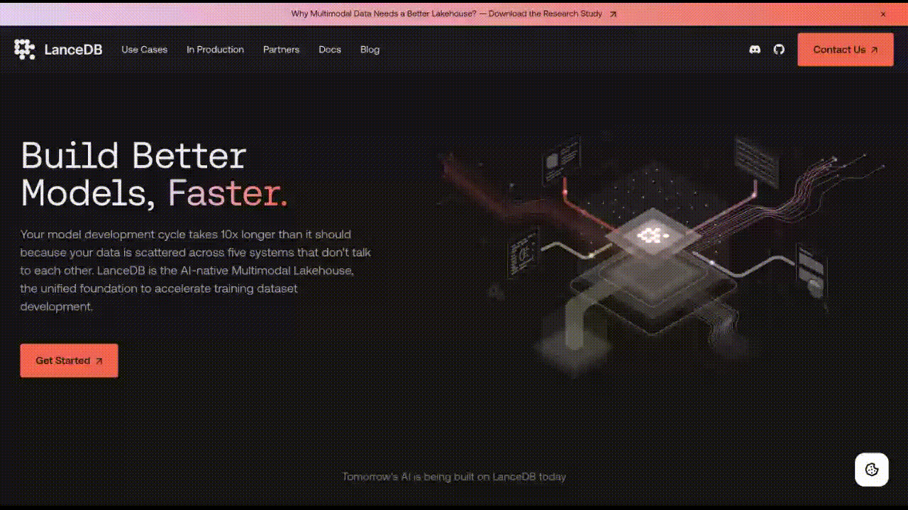 LanceDB site — after redesign