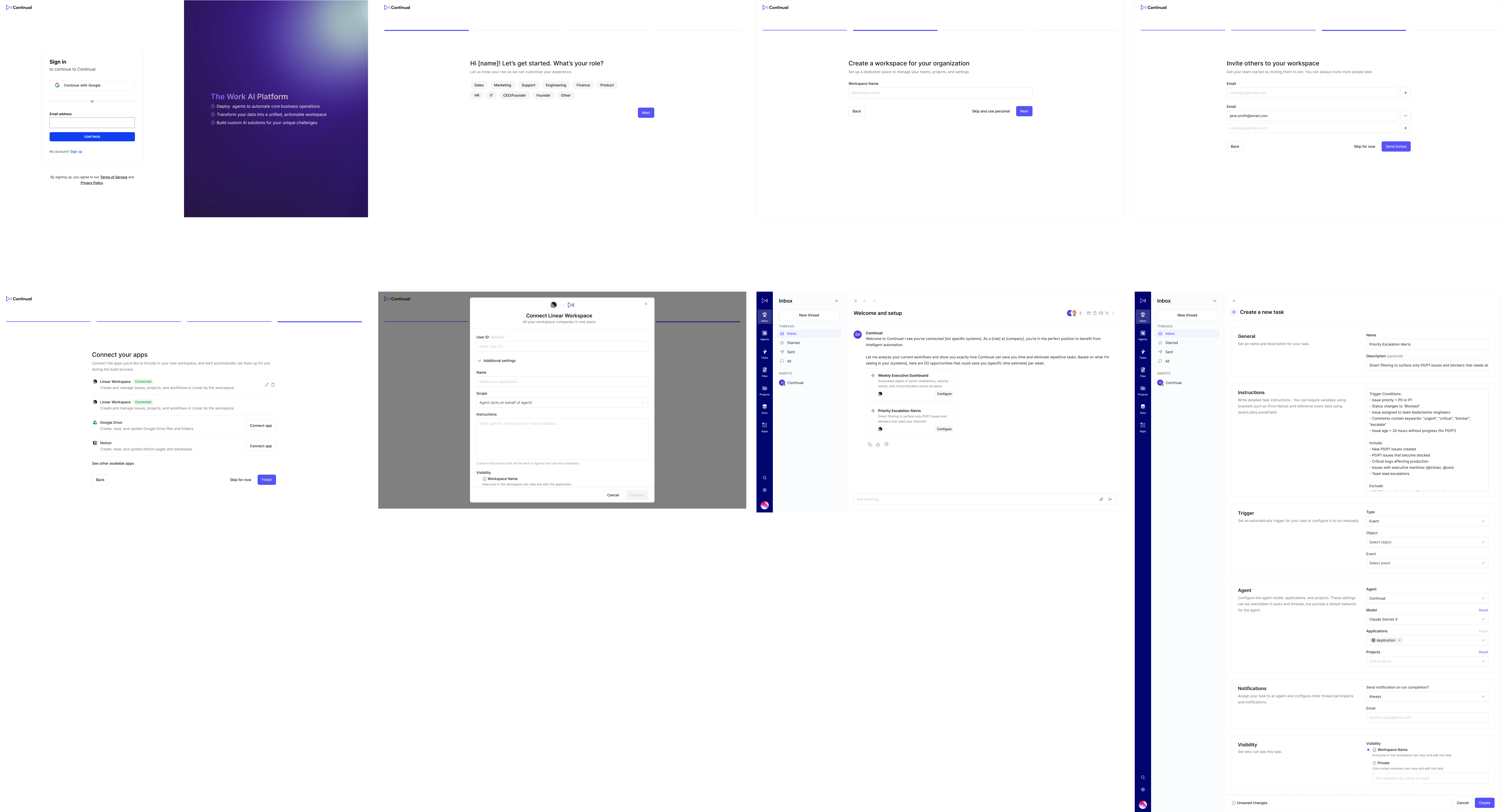 Onboarding flow before redesign
