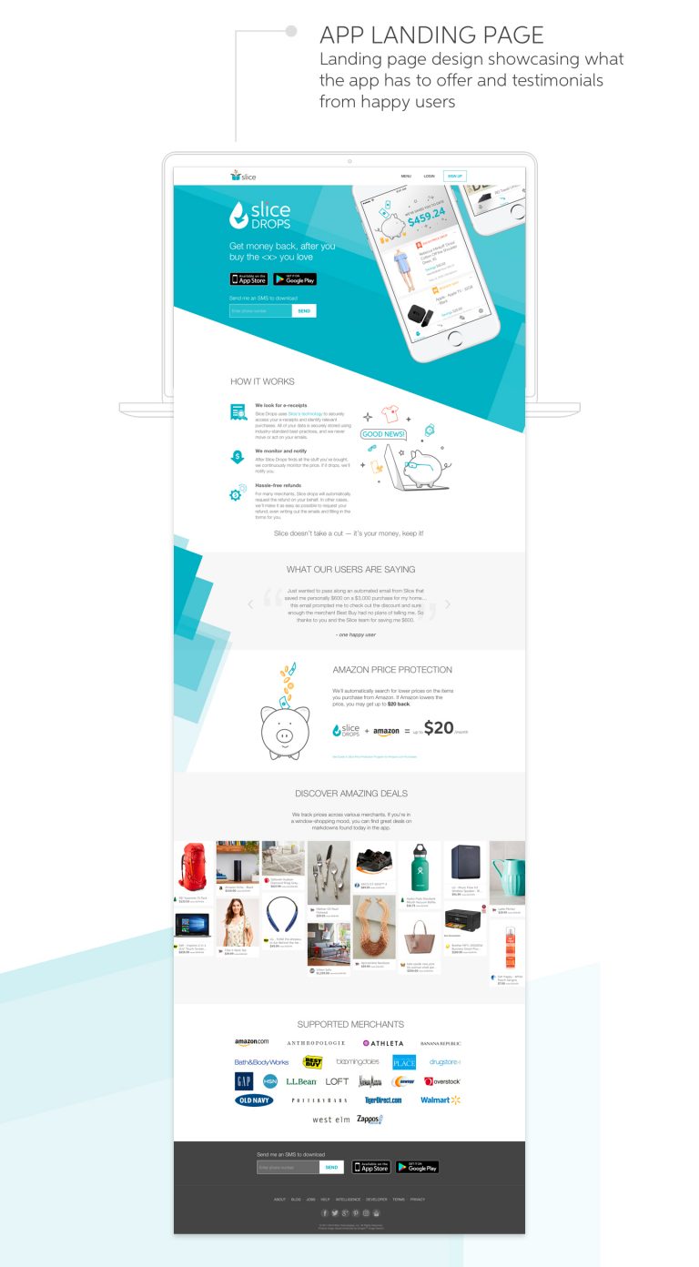 Slice Drops app screens