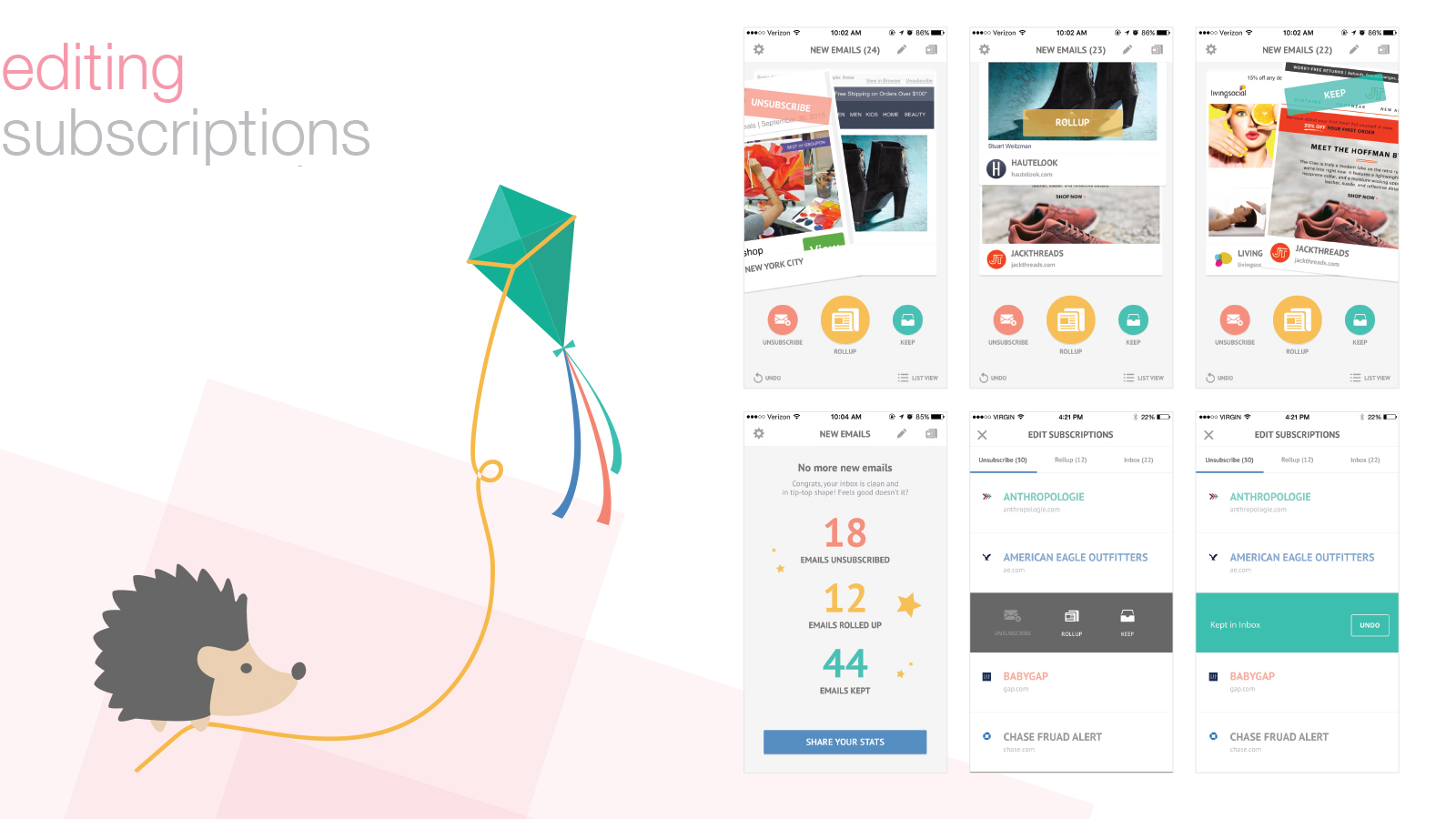 editing email subscriptions on Unroll.Me